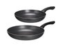 Kinvara Set de 2 Poêles en Aluminium Noir 26,5 x 45 x 8,5 cm (22,5 x 4,3 cm et 26,4 x 4,7 cm) Compatible Induction (Set de 6)