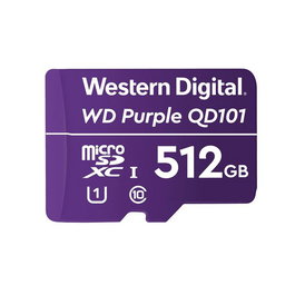 Western Digital WD Purple SC QD101 - Carte microSDXC 512GB Classe 10/UHS Classe 1 pour Vidéosurveillance - Ultra Endurance (-25°C à 85°C)