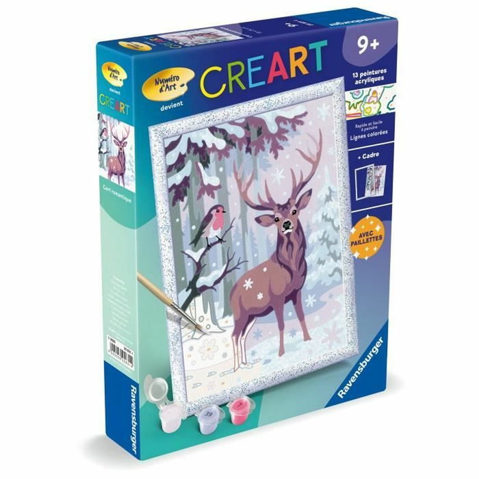 Ravensburger CreArt Kids Kit de peinture par numéros Cerf romantique 18x24 cm