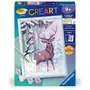 Ravensburger CreArt - Kit de Peinture par Numéros pour Enfants dès 9 ans, Tableau Cerf Romantique 18x24cm avec Cadre et Pinceau, Réf. 25831