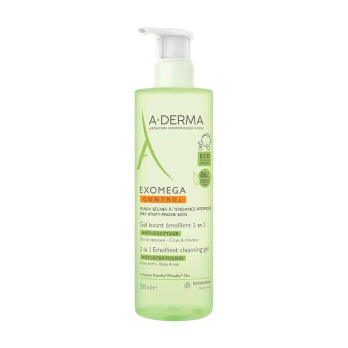 A-Derma Exomega Control Gel Émollient 2en1 500 ml