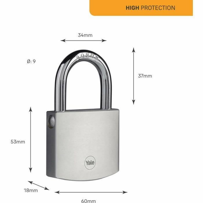 Yale Cadenas Laiton Chromé 60 mm Extérieur