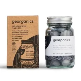 GEORGANICS Enjuage Bucal Carbon Activado 180 Pastilles - Rince-Bouche au Charbon Activé pour Haleine Fraîche