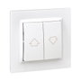 Simon Pulsateur volet roulant blanc avec cadre série 10 plastique IP20 250V 10A 8,5x3x8,5cm