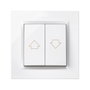 Simon Pulsateur volet roulant blanc avec cadre série 10 plastique IP20 250V 10A 8,5x3x8,5cm