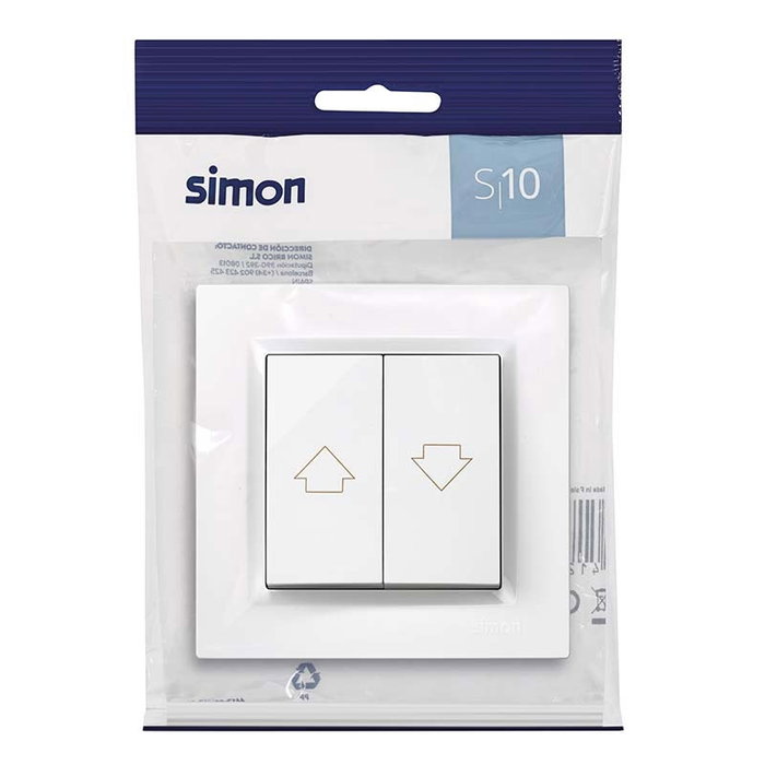 Simon Bouton poussoir pour stores blanc avec cadre série 10 Simon Bouton poussoir pour stores blanc avec cadre série 10