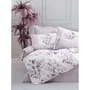 Parure de Lit 3 Pièces Housse de Couette 220 x 240 cm et 2 Taies d'Oreiller 60 x 60 cm en Coton Renforcé 100% - Couleur Lilas
