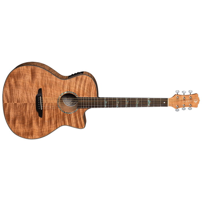 Luna High Tide Exotic Mahogany Guitare Acoustique Électroacoustique Grand Concert Cutaway avec Preampli Fishman Presys+ et Cordes D'Addario Luna High Tide Exotic Mahogany Guitare Acoustique Électroacoustique Grand Concert Cutaway avec Preampli Fishman Presys+ et Cordes D'Addario