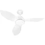 Farelek Ventilateur de plafond Corsica Blanc avec éclairage LED 116 cm 70W - 3 vitesses, pales en plastique blanc, télécommande et rotation réversible
