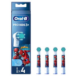 Oral-B Kids Spiderman Pack de 4 brossettes de rechange pour enfants dès 3 ans, compatibles brosses à dents électriques Oral-B Kids, filaments extra souples