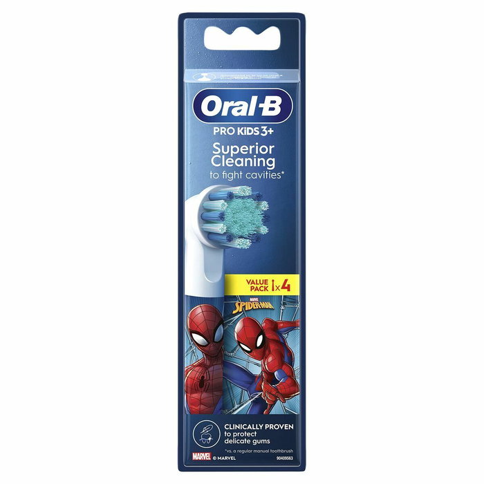 Oral-B Brossettes de rechange Kids Spiderman pour enfants dès 3 ans, pack de 4 Oral-B Brossettes de rechange Kids Spiderman pour enfants dès 3 ans, pack de 4