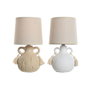 Lampe de bureau Home ESPRIT Blanc Beige Céramique 220 V 15 x 15 x 28 cm (2 Unités)