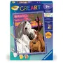 Ravensburger - CreArt 25809 - Kit de Peinture par Numéros 'Chevaux au Coucher du Soleil', 18x24 cm - Peinture Numérotée avec Cadre - Loisir Créatif Enfant dès 9 Ans