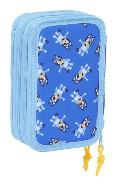 Safta Plumier Triple 37 Pcs Bluey "Let's Play" - Trousse scolaire avec accessoires - Dimensions 12,5x19,5x5,5 cm Safta Plumier Triple 37 Pcs Bluey "Let's Play" - Trousse scolaire avec accessoires - Dimensions 12,5x19,5x5,5 cm