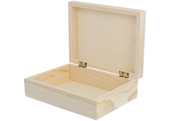 Innspiro Boîte rectangulaire en pin massif et placage 16x12x5cm
