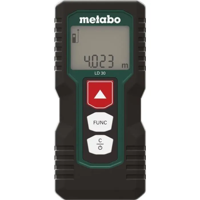 Metabo LD 30 Télémètre Laser - Portée 30 m, Précision 3 mm, Alimentation Pile - Avec Sacoche de Ceinture Metabo LD 30 Télémètre Laser - Portée 30 m, Précision 3 mm, Alimentation Pile - Avec Sacoche de Ceinture