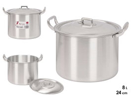 KINVARA Marmite en aluminium 24 cm 8 L Plata, lot de 2