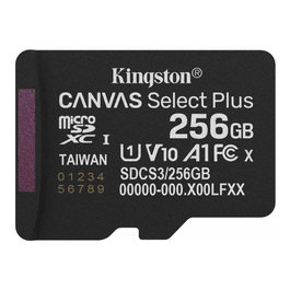 Kingston Canvas Select Plus microSDXC 256 Go Carte Mémoire UHS-I U1 V10 A1, Lecture 150 Mo/s, Full HD, IPX7