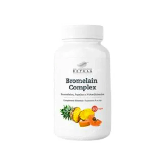 BETULA Bromelain Complex 60Cap - Complément alimentaire à la bromélaïne et papaïne 500 mg - 60 gélules végétariennes BETULA Bromelain Complex 60Cap - Complément alimentaire à la bromélaïne et papaïne 500 mg - 60 gélules végétariennes