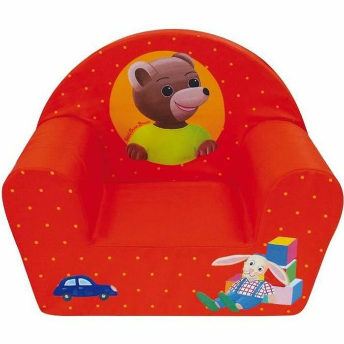 Fun House Fauteuil club en mousse Petit Ours Brun rouge