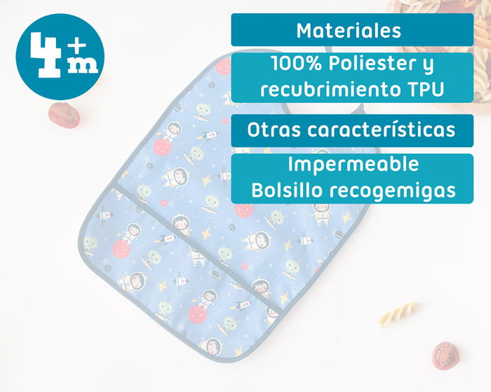 KioKids Babero Impermeable para Bébé à Partir de 4 Mois, avec Bolsillo Recogemigas et Lazo, Facile à Nettoyer, Bleu - Accessoire Pratique pour les Repas KioKids Babero Impermeable para Bébé à Partir de 4 Mois, avec Bolsillo Recogemigas et Lazo, Facile à Nettoyer, Bleu - Accessoire Pratique pour les Repas