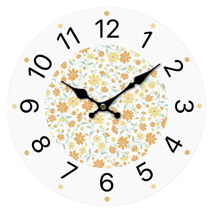 Horloge Murale Versa Bois Fleurs 4 x 30 x 30 cm Horloge Murale Versa Bois Fleurs 4 x 30 x 30 cm