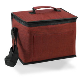 Hidalgo 10 L Glacière isotherme design jean grenat avec bordure et anse noire 28 x 16 x 22 cm