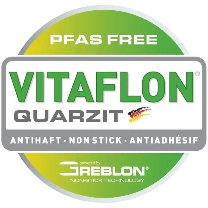 GSW Poêle BARISA en aluminium forgé 24 cm, revêtement antiadhésif sans PFAS Vitaflon Quarzit, compatible induction et tous feux