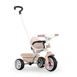 Smoby Tricycle Be Move Rose - Modèle Évolutif 2 en 1 avec Canne Parentale, Pédales Antidérapantes, Roues Silencieuses - Pour Enfant de 15 Mois à 3 Ans