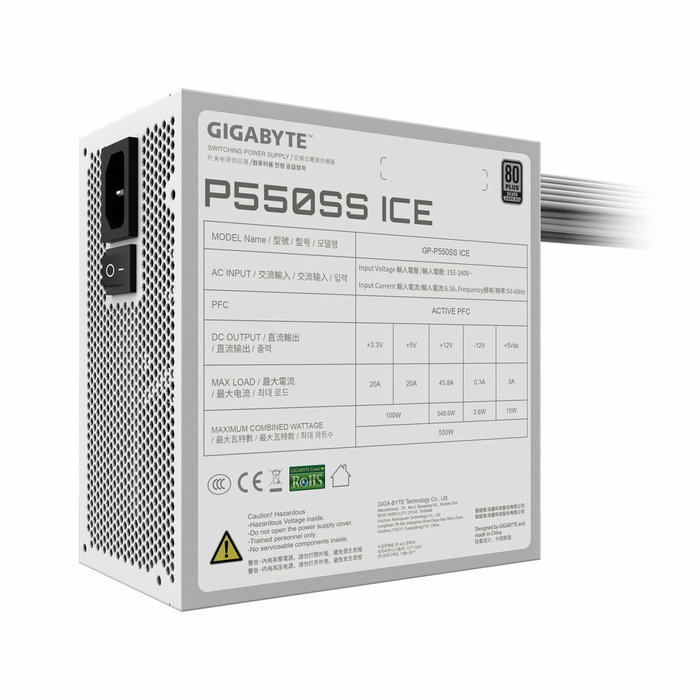 Bloc d’Alimentation Gigabyte 28200-P55SW-1EUR 550 W ATX 80 Plus Silver Bloc d’Alimentation Gigabyte 28200-P55SW-1EUR 550 W ATX 80 Plus Silver