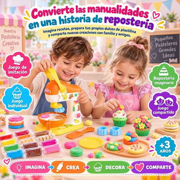 Jugatoys - pequeñ@sartistas Jeu de pâte à modeler batidora et 23 accessoires