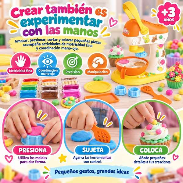 Jugatoys - pequeñ@sartistas Jeu de pâte à modeler batidora et 23 accessoires