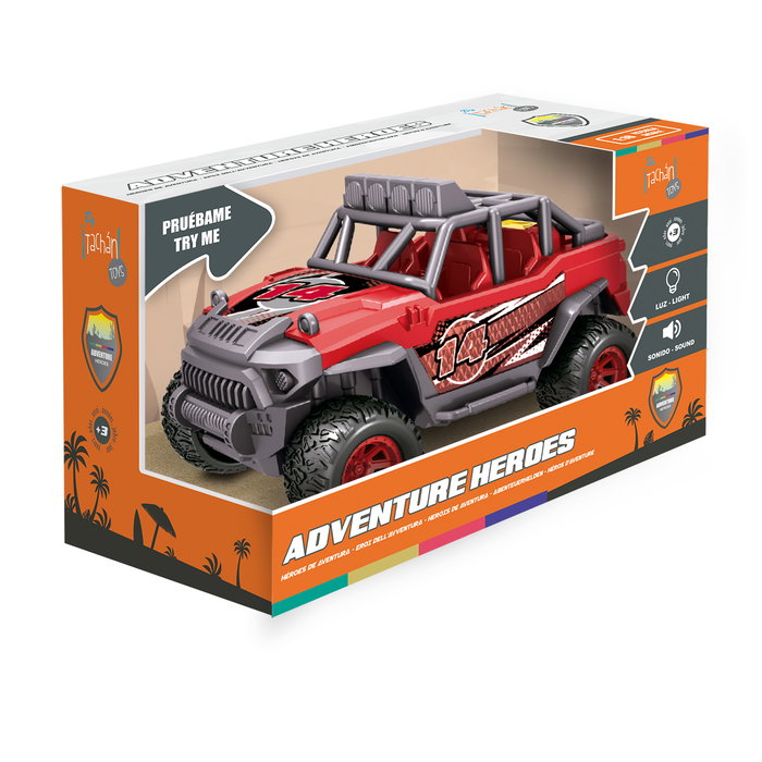 TACHAN Todoterreno 4x4 à l'échelle 1:18 avec lumières et sons - Jouet pour enfants de +3 ans