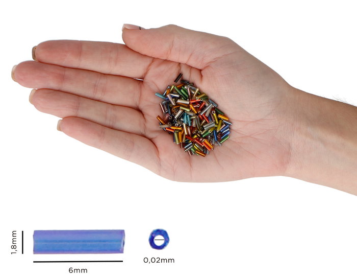 Innspiro Perles de Rocaille Cylindriques Aurora Boreale, 500g Innspiro Perles de Rocaille Cylindriques Aurora Boreale, 500g