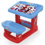 Chicos Pupitre avec banc Spidey 57x73x49 cm - Bureau enfant avec grande surface de travail - Recommandé de 2 à 5 ans