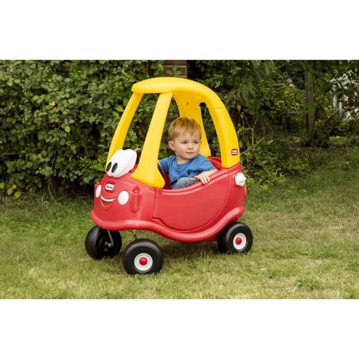 Little Tikes Cozy Coupe - Porteur voiture enfant 2-en-1 avec plancher amovible, portes et klaxon - Développe la motricité - Usage intérieur/extérieur - Dès 18 mois - Rouge
