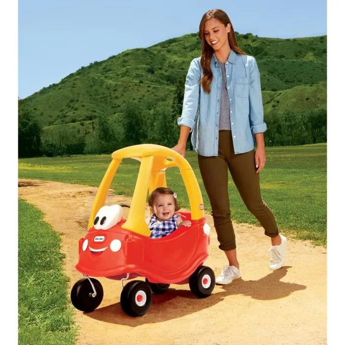 Little Tikes Cozy Coupe - Porteur voiture enfant 2-en-1 avec plancher amovible, portes et klaxon - Développe la motricité - Usage intérieur/extérieur - Dès 18 mois - Rouge