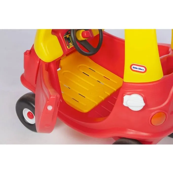 Little Tikes Cozy Coupe - Porteur voiture enfant 2-en-1 avec plancher amovible, portes et klaxon - Développe la motricité - Usage intérieur/extérieur - Dès 18 mois - Rouge