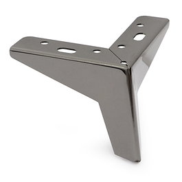 Q&Q Pata Togo - Pied de meuble métallique pour canapé, finition nickelé foncé, hauteur 100 mm (H100) - Modèle métal