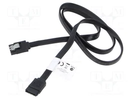 LANBERG Câble SATA 0,7m noir avec loquets métalliques