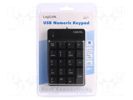 LOGILINK Clavier informatique noir USB filaire 1,6 m
