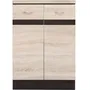 Junona Meuble bas de cuisine 60 cm 2 portes avec plan de travail en chêne Sonoma - Dimensions L 60 x H 86 x P 60 cm