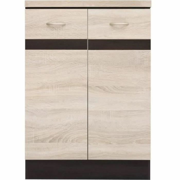 JUNONA Meuble bas de cuisine 60 cm - 2 Portes - Chêne sonoma JUNONA Meuble bas de cuisine 60 cm - 2 Portes - Chêne sonoma
