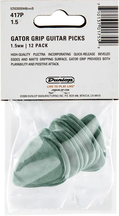 Dunlop Pack de 12 Médiators Gator Grip 1,50 mm