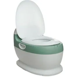 Thermobaby - Mini toilette d'apprentissage pour enfant - Vert sauge - Confortable avec bruit de chasse d'eau, couvercle et cuvette amovible