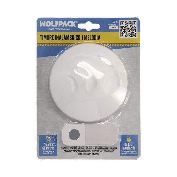 WOLFPACK LINEA PROFESIONAL Timbre sans fil blanc, 1 mélodie, 60m de portée