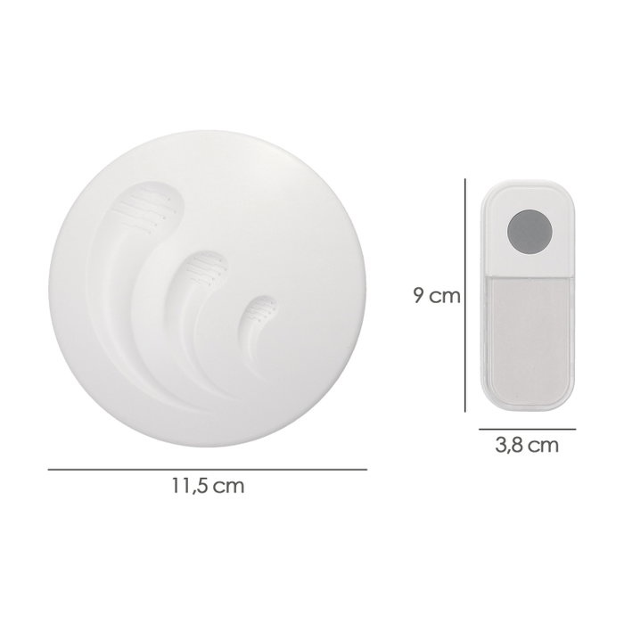 WOLFPACK LINEA PROFESIONAL Timbre sans fil blanc, 1 mélodie, 60m de portée