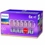 Philips Pack de 6 ampoules LED E27 transparentes 60W blanc chaud