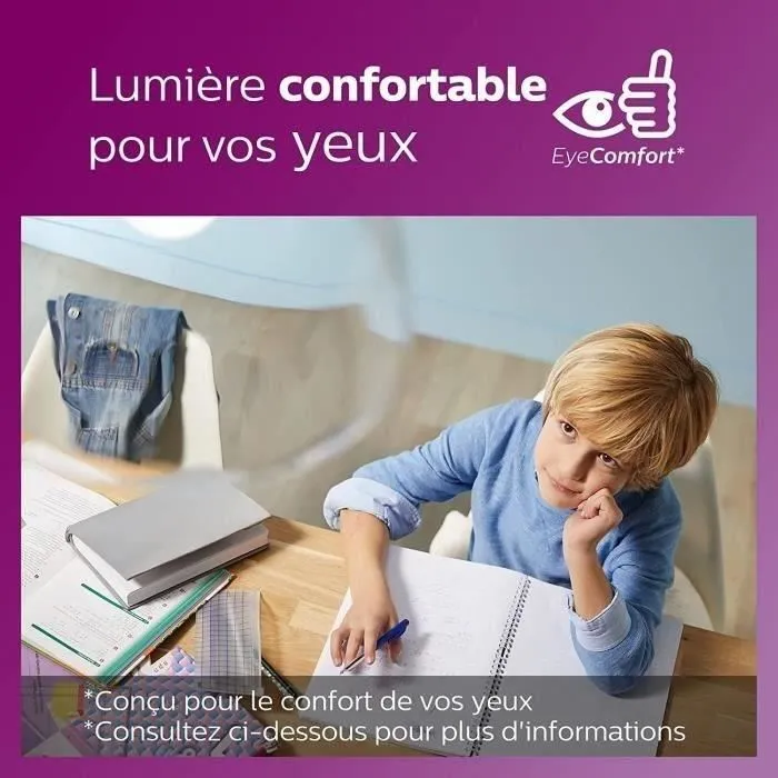 Philips - Pack de 6 ampoules LED E27 transparentes - 60W équivalent - Blanc chaud 2700K - 15000h de durée de vie - Non dimmable