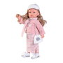 Antonio Juan Poupée Bella Vêtue d'une Robe à Rayures, Accessoires Chic (Sac à Pompon, Écharpe, Casquette) - Poupée Mannequin, Jeu d'Imitation Enfant 3 Ans et Plus, Réf. 28328